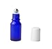 3PCS 20ml Upscale Empty Refillable Blue Glass Roll on Bottles Essential Oil Perfume Roller Bottles with White Cap Attar Bottle (20ML)