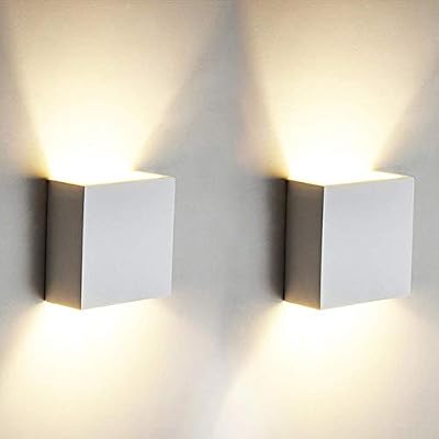 CZ 2 Pcs 6W LED mur lumière Up Down intérieur mur lampe moderne en aluminium applique murale appareils d'éclairage pour le salon chambre salle de bains cuisine salle à manger, blanc chaud