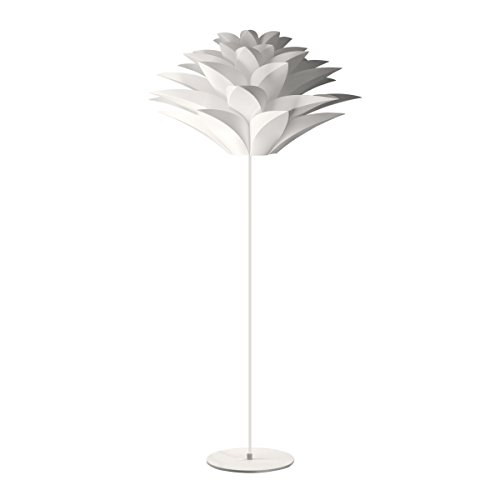 kwmobile Lampenschirm Puzzle Lampe DIY / Durchmesser 50 cm / für Deckenleuchte oder Hängelampe / Lotus Flower Design / weiß - 2