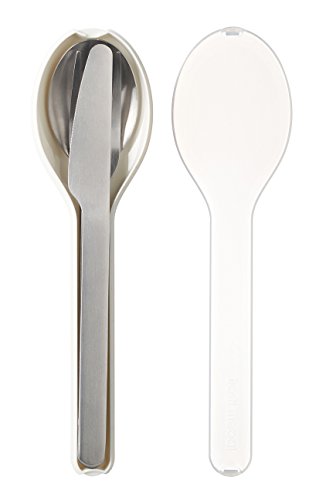 Rosti Mepal Besteck-Set Ellipse, Edelstahl/Polypropylen, 19,5 x 5,1 x 2,3 cm, 3-teilig, weiß, 19.5 x 5.1 x 2.3 cm - 2