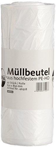 DEISS UNIVERSAL 46928 Müllbeutel für Drahtgitterkörbe, 630 mm x 850 mm, Weiß (40-er Pack)