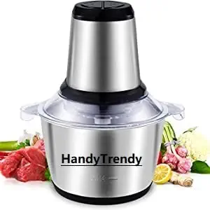 HandyTrendy Stainless Steel Electric 2 Liter Meat Grinders with Bowl Heavy for Kitchen Food Chopper, Meat, Vegetables, Onion , Garlic Slicer Dicer, Fruit & Nuts Blender (2L) (300 Watts)