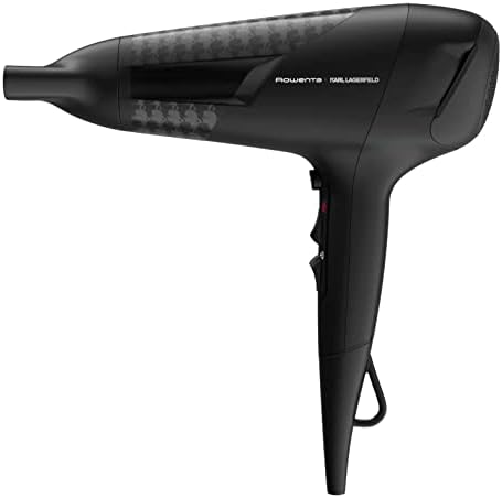 Rowenta x Karl Lagerfeld CV581L Studio Dry, Asciugacapelli, Phon per Capelli Potenza 2100W, Impostazione Thermo Control, 1 Concentratore 12mm, 6 Combinazioni di Velocità/Temperatura