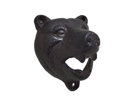 Flaschenöffner „Bär“ zum Anbringen an Wand, Haus, Flur,… komplett aus Gusseisen - 3