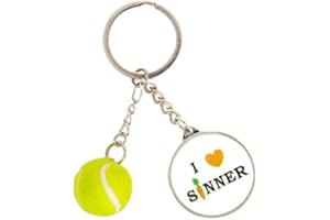 B.a.u.q.o.o. Portachiavi Sinner Tennis Gadget Sport Pallina da Tennis Portachiavi Uomo Donna Idea Regalo Tifosi del Grande Campione Italiano Numero Uno del Mondo