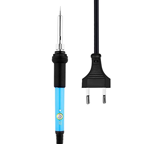21in1 Lötkolben Set, Pushingbest 220V 60W Lötset Elektro Lötkolben Set Temperatureinstellbares Lötkolben-Set mit 6 Hilfswerkzeugen 5 Lötspitzen 2 Pinzetten 1 Störungspumpe 1 Blechschlauch 1 Schweißen Eisenklammer Lötkolben-Werkzeugkit mit PU-Beutel und Telefon Reparatur-Werkzeug - 6