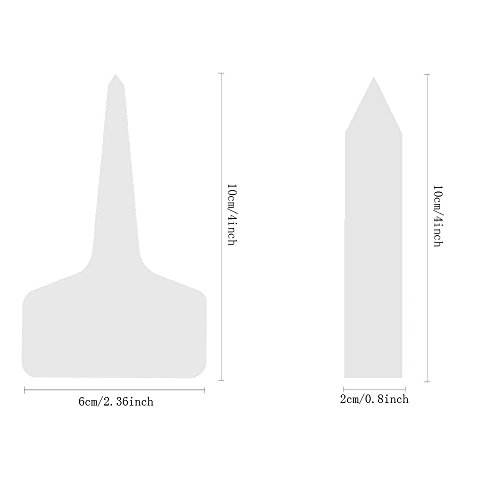 BALFER Plastik Pflanzenstecker Stecketiketten zum Beschriften Pflanzschilder Schilder für Kräuter Gemüse Holz Garten 6*10 CM (Weiß, 50 X “T” Form & 100 X “1” Form Stk) - 2