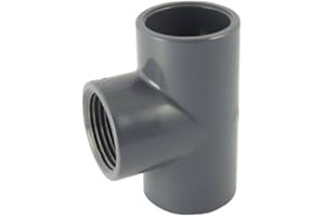 CODITAL Té 90° Femelle/Femelle/Femelle avec dérivation centrale taraudée en PVC - Ø A: 63mm | Ø B: 2''