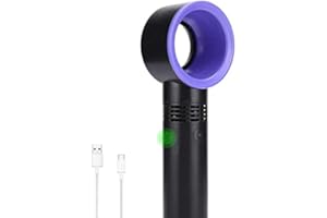 BEWINNER Ventilador sin aspas, Mini USB Ventilador portátil Recargable de Mano Tres velocidades de Ajuste, Enfriador de Aire Personal útil Multiplicador de Aire de Mesa Ventilador de enfriamiento(Negro)