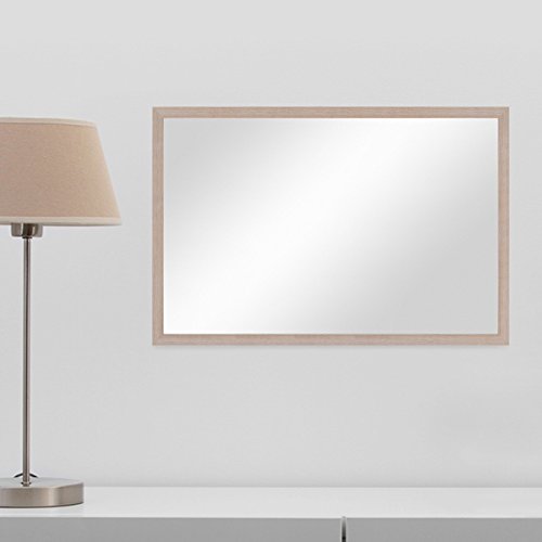 Wand-Spiegel 43×63 cm im Holzrahmen Sonoma Eiche Hell Modern / Spiegelfläche 40×60 cm - 4