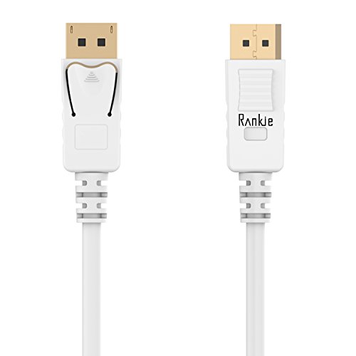 DisplayPort Kabel, Rankie 1.8m Vergoldet Ultra HD 1080p DisplayPort(DP) zu DisplayPort(DP) Kabel 4K-Auflösung Bereit Cable (Weiß) – R1104B - 2