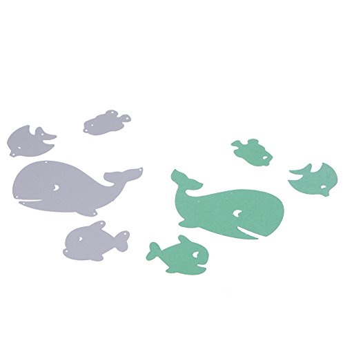 Amazingdeal365 4 PCS Fisch Metall Form Schablonen Schneiden DIY Dekor Sammelalbum Karten Buchzeichen Lesezeichen als Geschenk für Freunde Geburtstag Kinder,Kindergarten Hobby Schule Handarbeit Unterricht usw. Ein tolles Geschenk! - 5