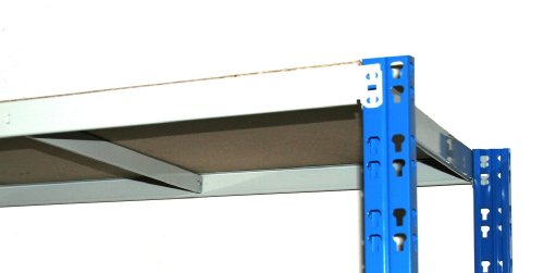 Rollregal Schwerlast 300kg, HxBxT: 188x100x60cm, 5 Böden, blau/lichtgrau (fahrbares mobiles Regal) (Szagato) - 2