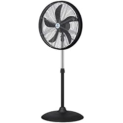 Westinghouse Lighting 7271540 Ventilateur sur Pied Westinghouse Yucon I en métal Noir Mat/argenté avec 5 vantaux en ABS, diamètre de 50, boîtier de 55 Hauteur maximale de 135 cm, 120 W