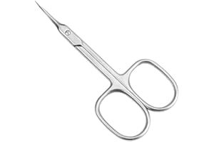 JUVEL Taglia Cuticole Professionale Tronchesino Cuticole Forbicine Unghie in Acciaio Inox Tagliaunghie di Precisione Lama Curva Ideale per Manicure, Pedicure (Argento)