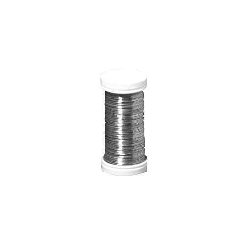 Rayher Hobby 2400121 Blumendraht, 0,35 mm Durchmesser, Spule 100 m, platin