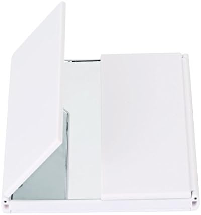 LED Make Up Mirror,8 LED Lights Adjustable Tabletop Countertop Cosmetic Mirror,Touch Screen Lighted Folding Fashion Portable 3 pieces travel Makeup Tools (White)