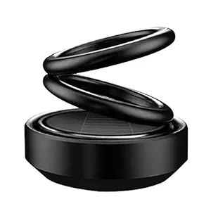 LIZZA AUTO Solar Ring Car Home/Office/Air Freshener Double Loop Rotary Air Conditioner Dashboard Air Freshener Perfume- (Black) for Creta