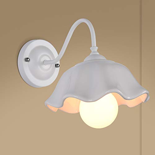 Nordic Minimalist Creative Wall lamp, Ceramic lampshade, Bedroom Bedside lamp Living Room Aisle Wall lamp