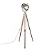 Produktbild QAZQA Design / Industrie / Modern / Stehleuchte / Stehlampe / Standleuchte / Lampe / Leuchte Tripod Lampe / Dreifuss Konstruktion chrom mit Holz Glas / / Metall / Rund / Andere / LED geeignet E27 Max. 1 x 60 Watt