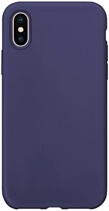 CANI iPhone X Case Silicone Shockproof No-Slip Cover Gel Rubber Anti Scratch Slim Fit with Soft Microfiber Lining Support Wireless Charging for iPhone X/10 Navy Blue