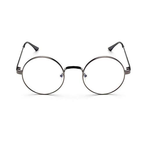 Preisvergleich Produktbild RoadRoman Übergroße Metall-runde Rahmen-klare Harzlinse-Myopie-Gläser
