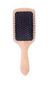 Skevera wooden Brush-Paddle Detangler Brush with nylon pins for Women/Men/Kids Massaging, Anti Static, Best for All Wet & Dry Hair Daily Use.(wooden,Black)(pack of 1)