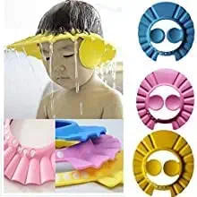 CONIC WORLD Adjustable Safe Soft Bathing Baby Shower Cap Wash Hair For Children Baby Eye Ear Protector Adjustable Leaves Shape Bathing Shower/Shamoo Cap Hat Baby Shower Caps (Multicolor)PACK-2