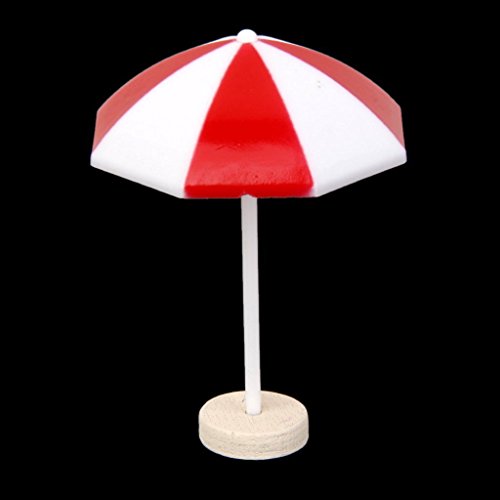 LUOEM Strand Sonnenschirm Mini Regenschirm Landschaft Bonsai Dollhouse Handwerk Dekor Rot - 4