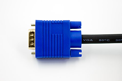1,8m Premium S-VGA Monitorkabel | 15 – polig D-Sub-Stecker mit vergoldete Kontakte | Doppelt geschirmt mit Ferritkerne | 1080p Full HD | Ideal für Beamer + Home Cinema | Stecker auf Stecker - 3