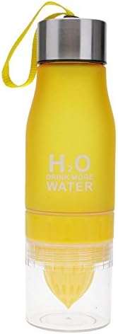 H2O Fruit Infuser 650ml Water Bottle - Create Your Own Naturally Flavoured Fruit Infused Water, Juice, Iced Tea &amp; Lemonade for On the Go Hydration (Yellow)