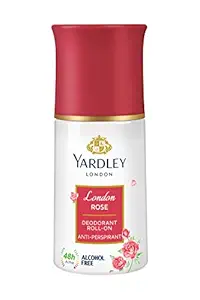 Yardley London London Rose Anti Perspirant Deodorant Roll On for Women, 50ml