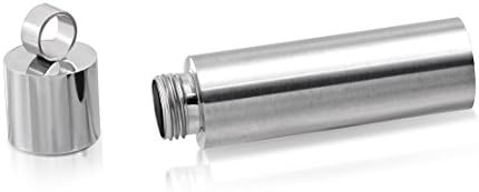 Stainless Steel 2-Tone Tiger Chinese Zodiac Sign Memorial Ashes Urn Pill Case Cylinder Pendant