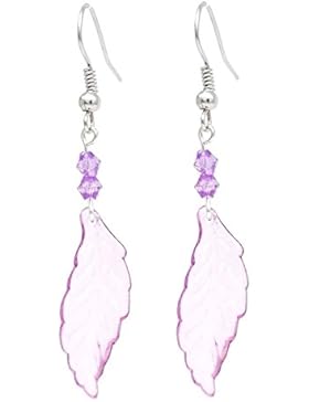 Einfache Stilvolle Lila Blatt Baumeln Drop Ohrringe