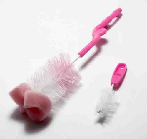Baby Bottle Feeder Glass Brush Teat Twin Pack Small & Large Cleaning Tool