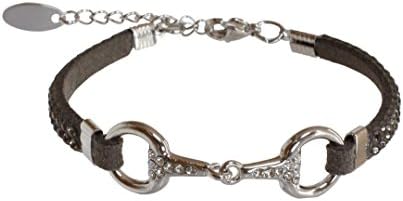 Lilo Size 16/19 Gifts Christmas Slanted Steel Horse Bridle Equestrian Pony Horse Jewellery Rhinestone Jewellery gray