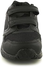 New Boys/Childrens Synthetic Leather Black School Trainers For Pe - Black/Black - UK SIZES 1-13