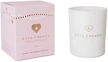 Luxury Jewellery Candle - Rose, Saffron &amp; Vetiver fragrance by Etta French (contains a real jewellery surprise)