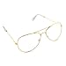 Produktbild HENGSONG Klassische Brille Metallgestell Brillenfassung Vintage Pilot Brille Dekobrillen (Gold)