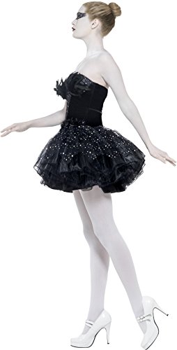 Smiffys Adult Women's Gothic Swan Masquerade Costume, Dress, Carnival of the Damned, Halloween, Size: S, 27313