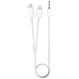 MARGOUN For USB Type-C and Lightning to 3.5mm Aux Audio Jack Headphone Adapter 3 in 1 Audio Adapter for iPhone and Android Phones 100cm