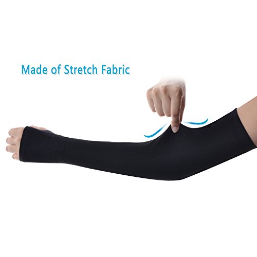 TFY Unisex kühlende & UV Schutz Armstulpen fürs Fahrrad fahren, Klettern, Wandern und anderen Sport sowie Outdoor Aktivitäten, Schwarz - 3