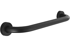 HONPHIER Maniglione Disabili Maniglione Antiscivolo Maniglione Acciaio Inox Maniglia per Vasca da Bagno Doccia Maniglione Sicurezza per Disabiliti Gravida Bambini, Nero (40CM)