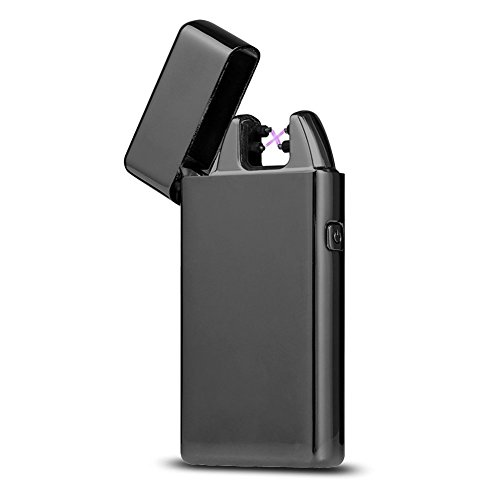 Preisvergleich Produktbild Visibee: Windundurchlässig Elektronische Doppel Arc USB Feuerzeug Zigarettenanzünder Wiederaufladbare Zigarettenanzünder kein Gas Mini-Tasche Ignition Lighter - USB-Kabel im Lieferumfang enthalten