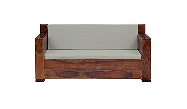 Ms Wood Furniture Solid Sheesham Wood 2 Seater Sofa Set For Beautiful Home Sofa Chair For Office Lounge With Shelf Storage Dark Honey Finish Amazon In Furniture