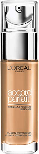 L'Oreal Paris Accord Parfait Base maquillaje acabado natural tono de piel medio 6N Miel 30 ml