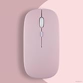 Şarj Edilebilir T&uuml;m Cihazlara Uyumlu Sessiz Hızlı 2,4+5.0 Kablosuz Mouse (Pembe)