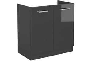 Vicco Mobile lavello cucina R-Line, Antracite lucido, 80 cm senza piano di lavoro