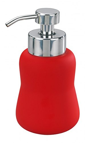 WENKO Schaumspender – Favara rot – Keramik mit Soft-Touch Beschichtung – Spender für Seife – Flüssigseife Dispenser – Seifenschaumspender - 2