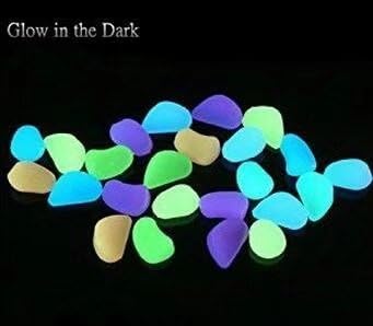 Decorative Gravel Garden or Yard 100 Glow in the Dark Sky Blue Noctilucent Pebbles Stones for Walkway Park Ornaments(40pcs)